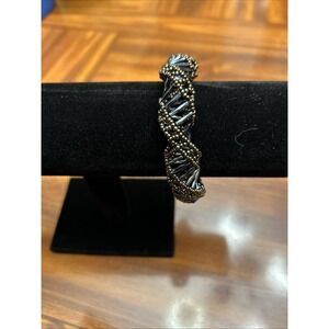 Black Bronze Beaded Twist Hollow‎ Bracelet Unusual
